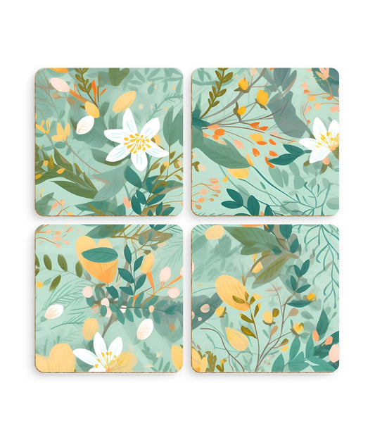 Spring Symphony - A Celebration of Nature's Beauty and Renewal - Pack of 4 Coasters - Pattern Symphony