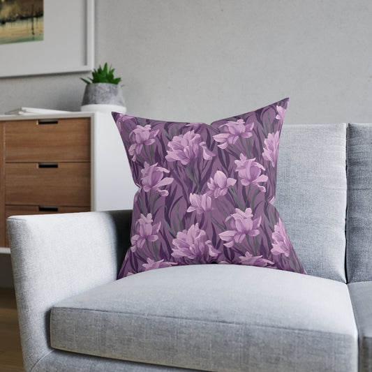 Springtime Violet Harmony - Delicate Purple Blooms Design Sofa and Chair Cushion - Pattern Symphony