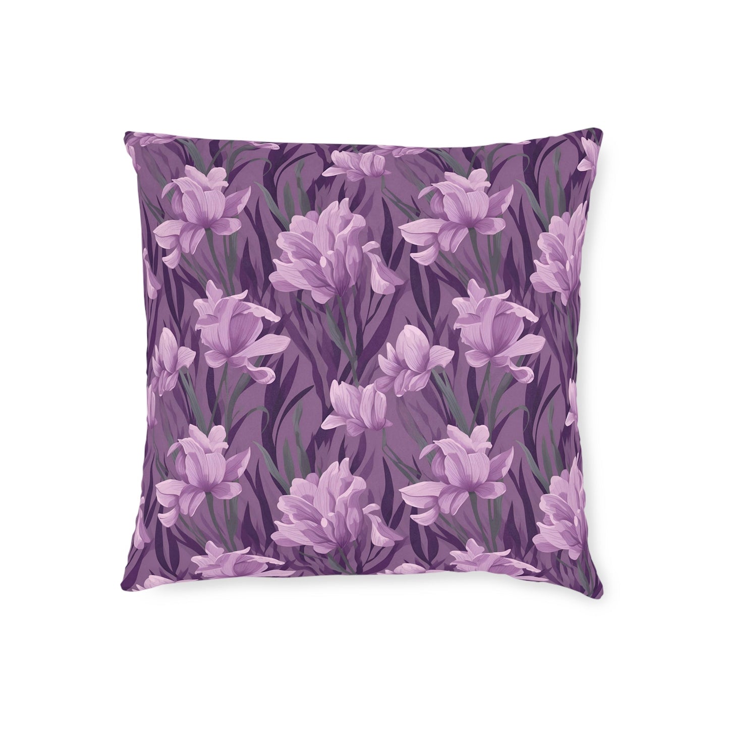 Springtime Violet Harmony - Delicate Purple Blooms Design Sofa and Chair Cushion - Pattern Symphony