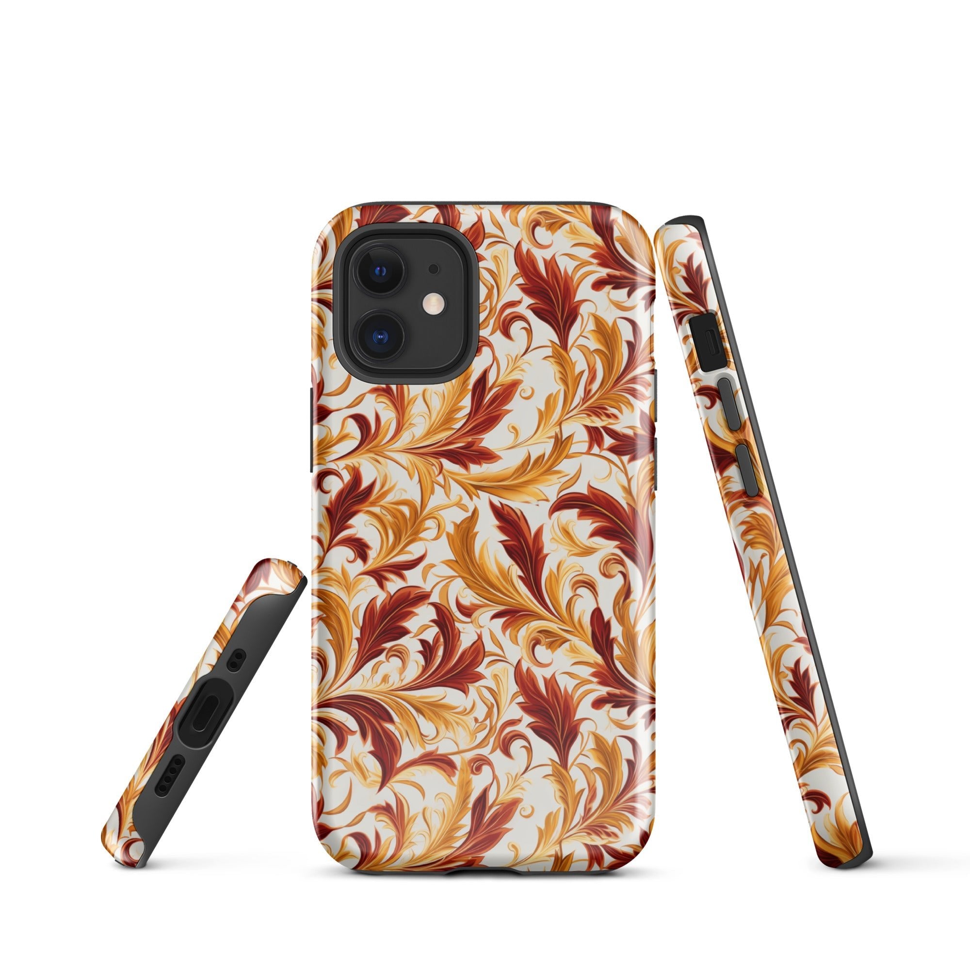 Swirling Autumn - Vortexes of Fall Foliage in Gold and Bronze - iPhone Case - Pattern Symphony