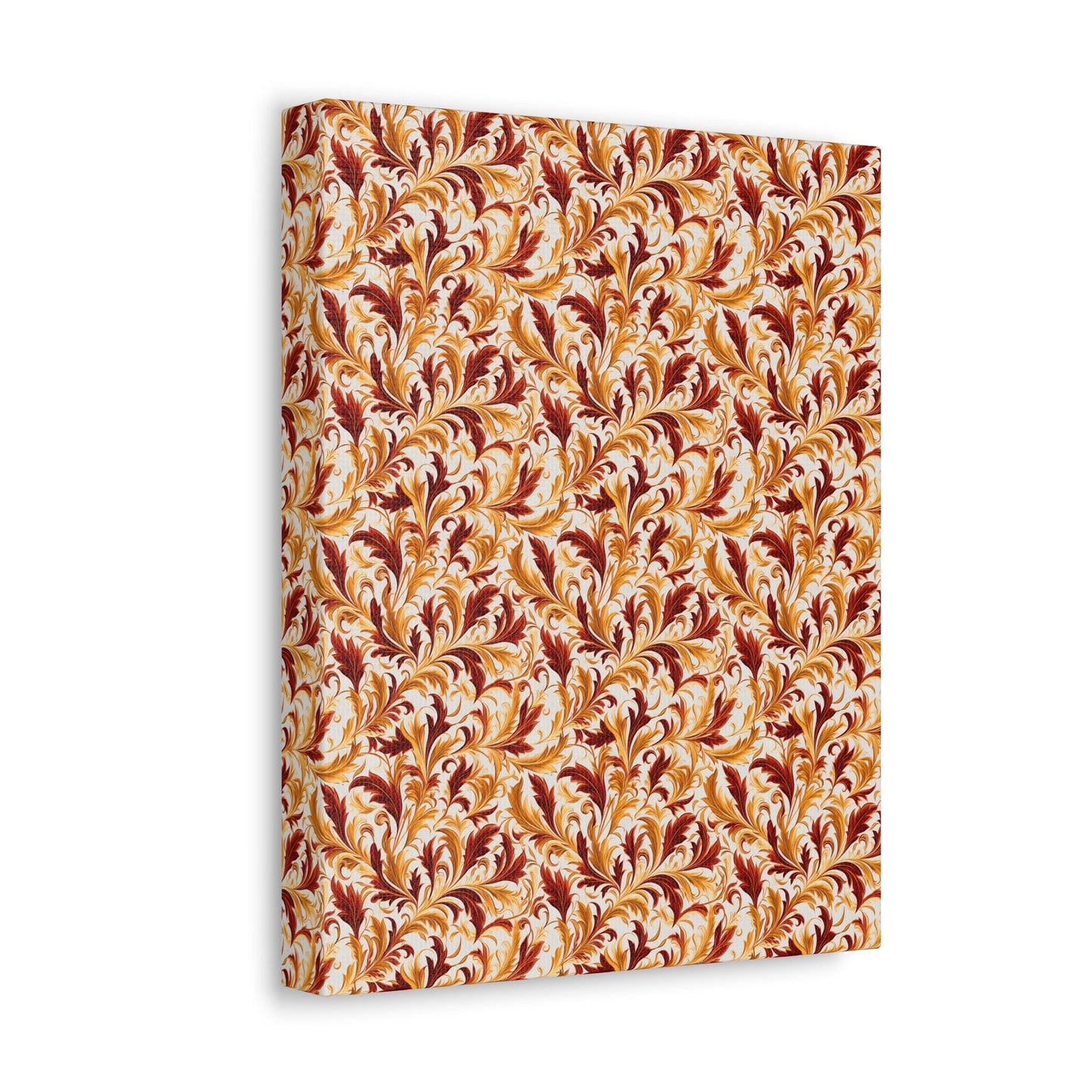 Swirling Autumn: Vortexes of Fall Foliage in Gold and Bronze - Satin Canvas, Stretched - Pattern Symphony