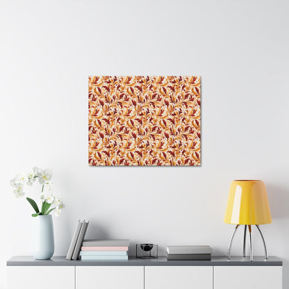 Swirling Autumn: Vortexes of Fall Foliage in Gold and Bronze - Satin Canvas, Stretched - Pattern Symphony