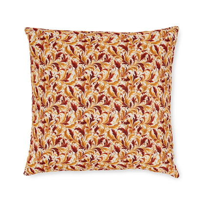 Swirling Autumn: Vortexes of Fall Foliage in Gold and Bronze - Square Pillow - Pattern Symphony