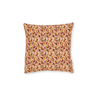 Swirling Autumn: Vortexes of Fall Foliage in Gold and Bronze - Square Pillow - Pattern Symphony