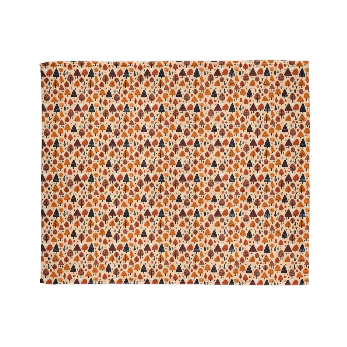 Terracotta Tree Tapestry: A Playful Autumn Mosaic - The Ideal Throw for Sofas - Pattern Symphony
