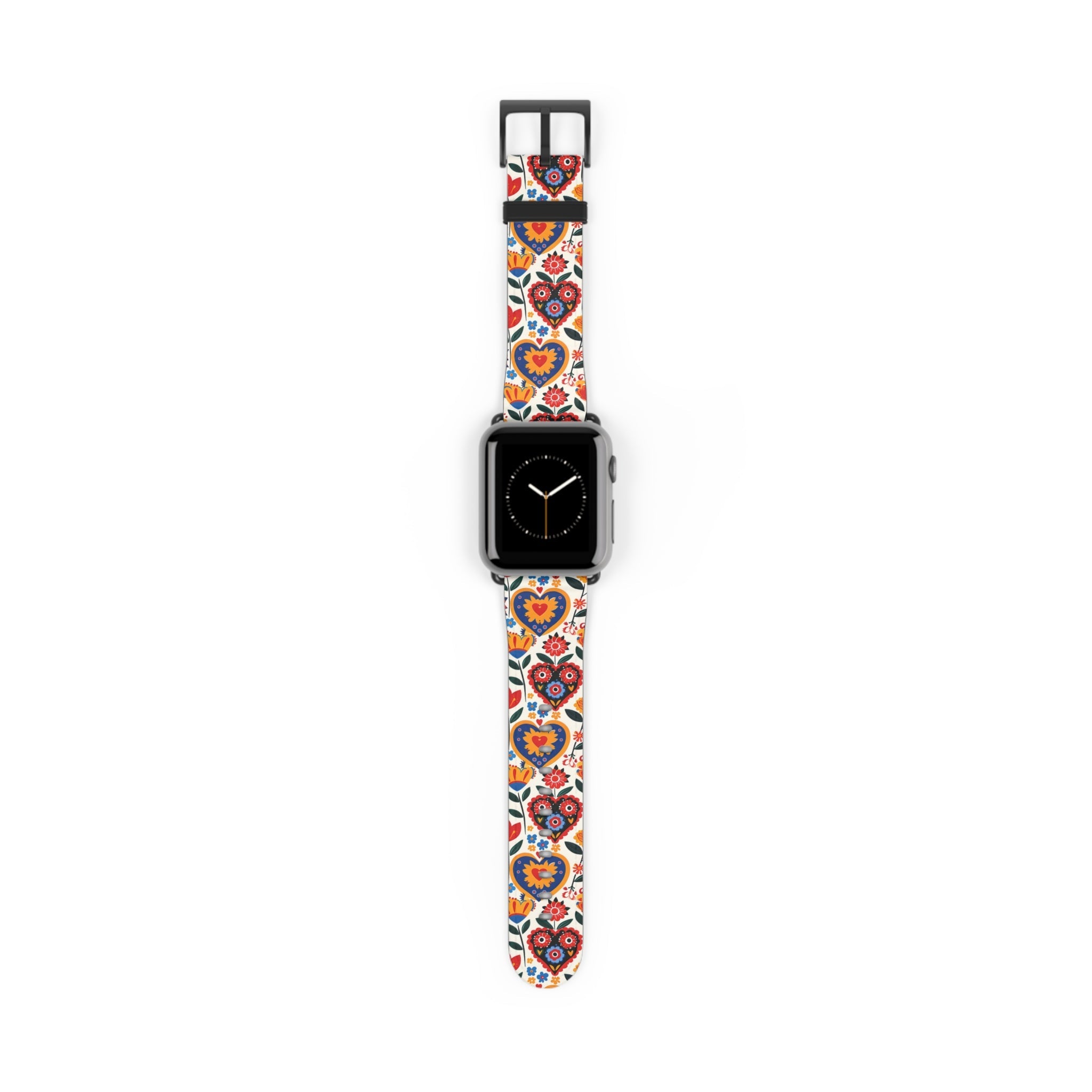 Whimsical Hearts: Bloomed Affections - Apple Watch Strap - Pattern Symphony