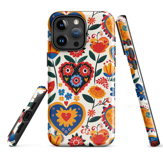 Whimsical Hearts: Bloomed Affections - iPhone Case - Pattern Symphony