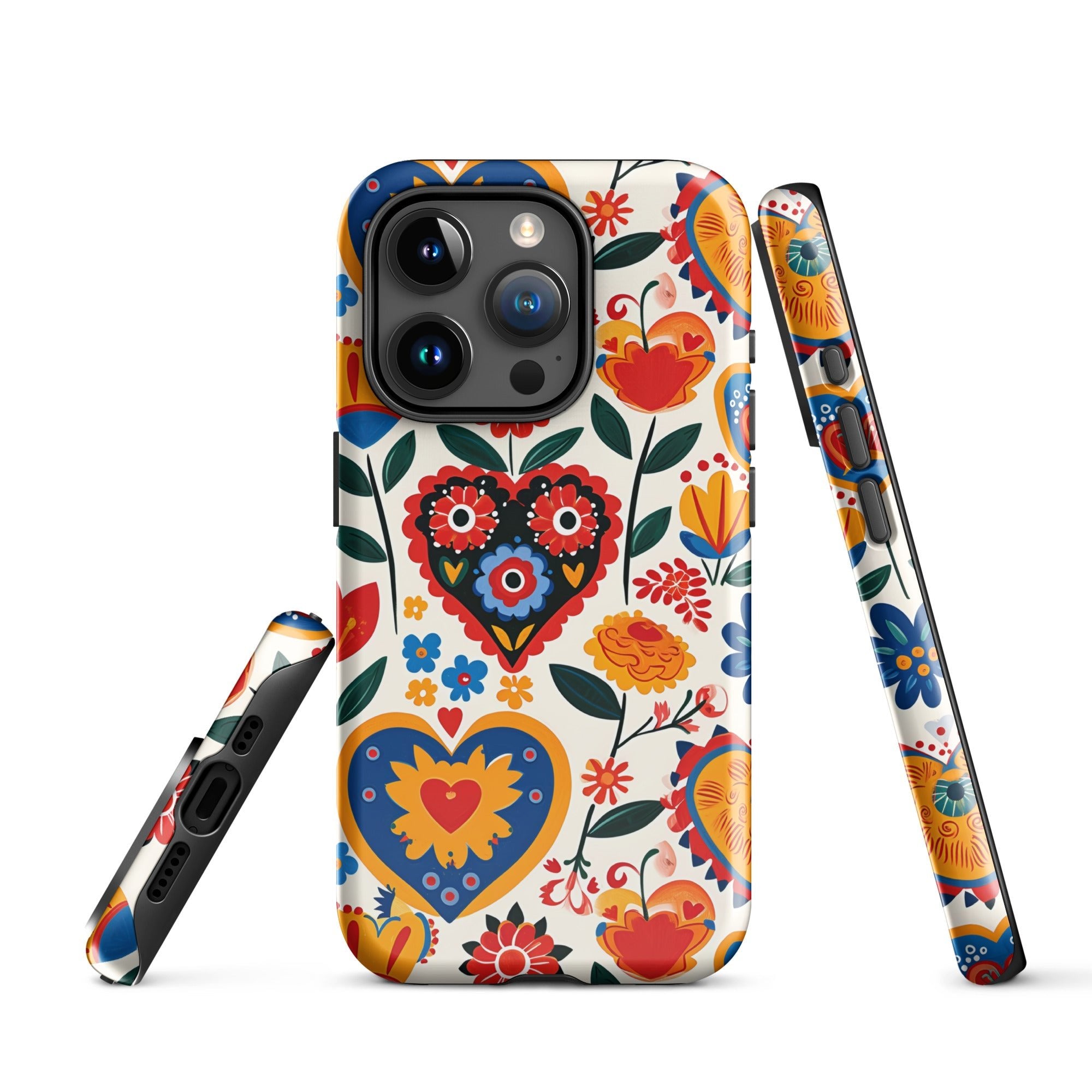 Whimsical Hearts: Bloomed Affections - iPhone Case - Pattern Symphony