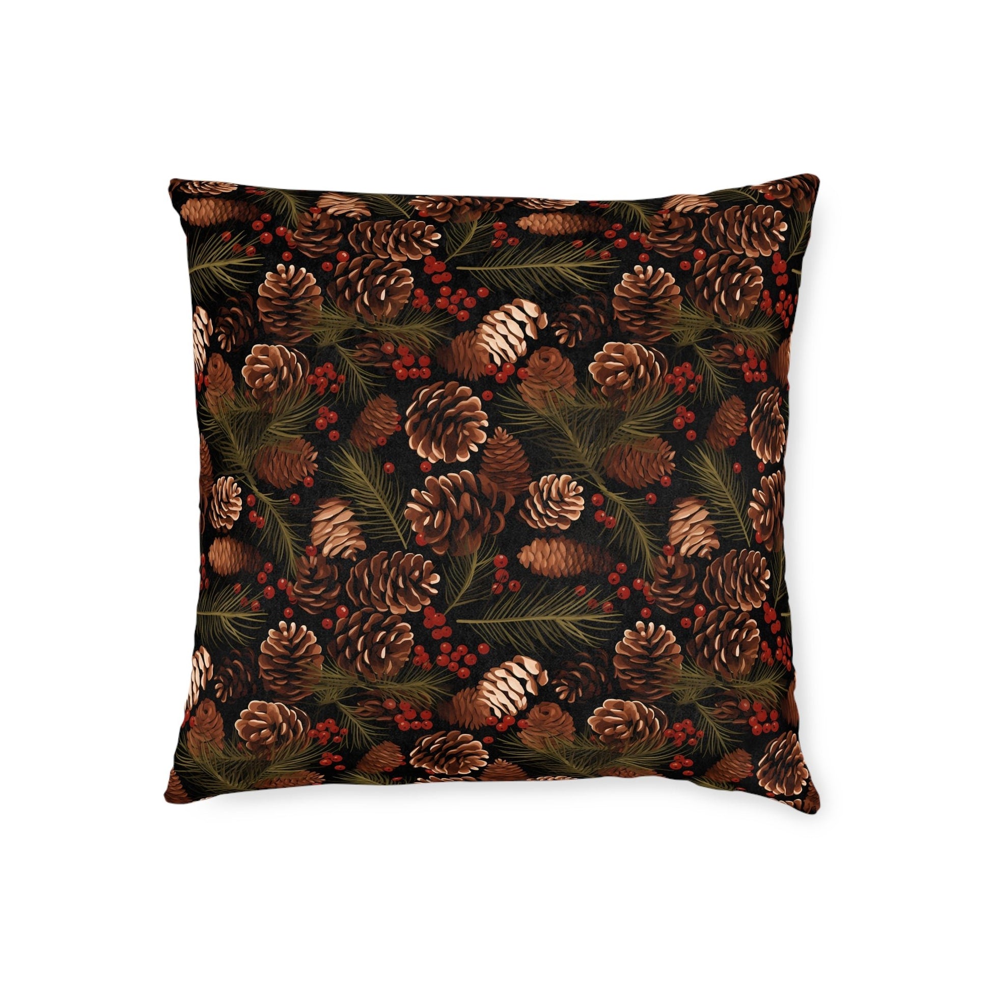 Winter Berries - Pinecone Profusion - Sofa and Chair Cushion - Pattern Symphony