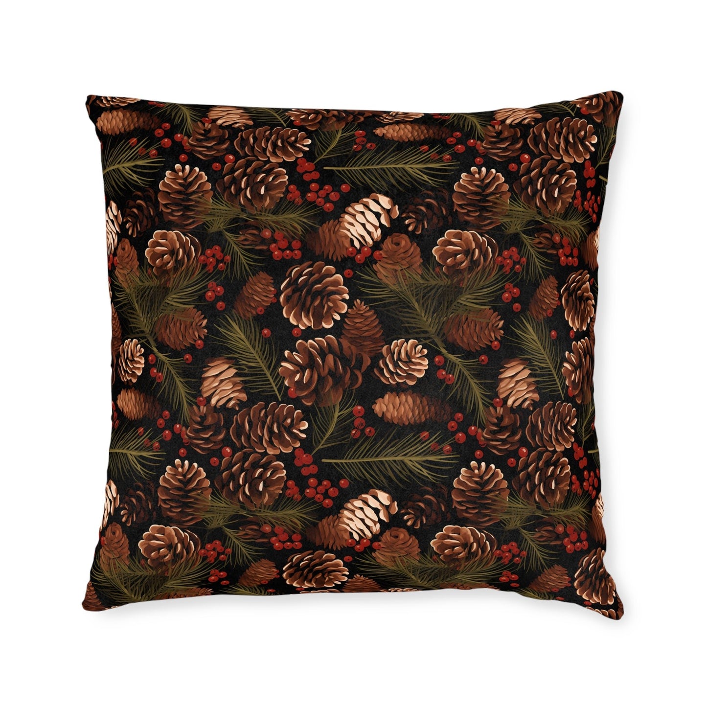 Winter Berries - Pinecone Profusion - Sofa and Chair Cushion - Pattern Symphony