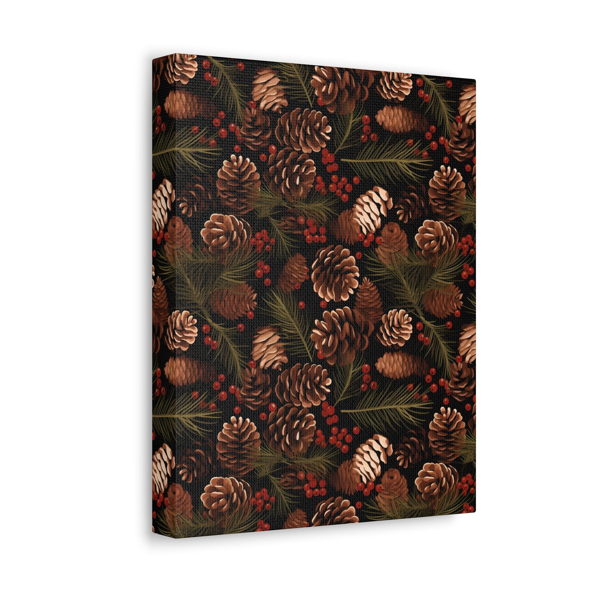 Winter Berries - Pinecone Profusion - Wall Art Canvas - Pattern Symphony